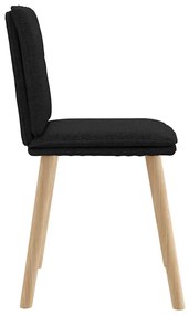 Cadeiras de jantar 6 pcs tecido preto