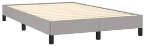 Cama boxspring com colchão 120x190 cm tecido cinzento-claro