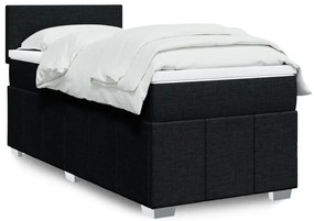 Cama com molas/colchão 80x200 cm tecido preto
