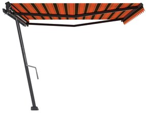 Toldo retrátil manual independente 450x350cm laranja e castanho