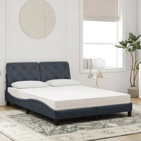 Cama com colchão 140x190 cm veludo cinzento-escuro