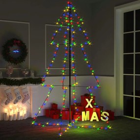 vidaXL Árvore de Natal em cone 240 LEDs 118x180 cm interior e exterior