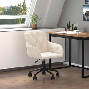 vidaXL Cadeira de escritório giratória veludo cor creme
