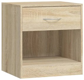 Mesa de cabeceira com gavetas 2 pcs cor de carvalho