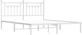 Estrutura de cama com cabeceira 183x213 cm metal branco