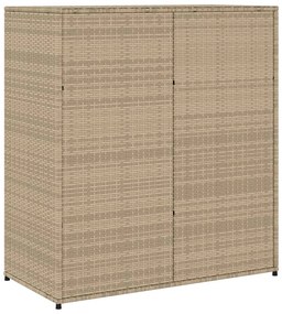 Armário de arrumação para jardim 105x55x113 cm vime PE bege