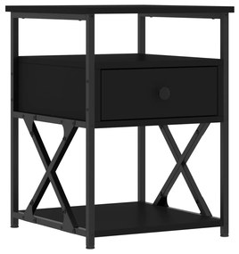 Mesa de cabeceira 2 pcs 40x42x55 cm derivados de madeira preto