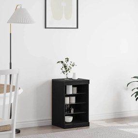 Buffet vidaXL com Luzes LED Carvalho Preto 41x37x67 cm