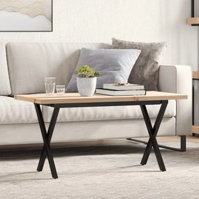 Mesa de centro estrutura em X 100x50x45,5cm pinho/aço
