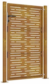 Portão de jardim 105x155 cm aço corten design quadrados