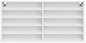 Armário vitrine 100x8,5x50 cm derivados de madeira branco