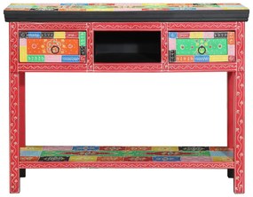 Mesa Console vidaXL Multicolorida 100x30x75 cm Madeira Sólida de Manga