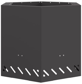 Fogueira Sem Fumaça Hexagonal Preta 58x58x51 cm Aço