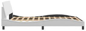 Estrutura cama c/ cabeceira couro artificial 140x190 cm branco