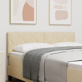 Cabeceira LED vidaXL Design Blocos de Diamante Creme 144 cm Tecido