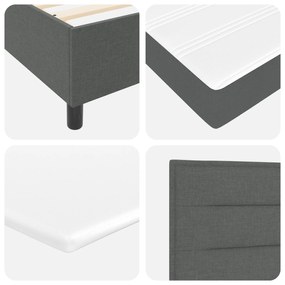 Cama Box Spring com Colchão Cinza Escuro 90x200 cm Tecido