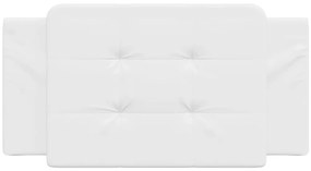 Almofadão de cabeceira 100 cm couro artificial branco