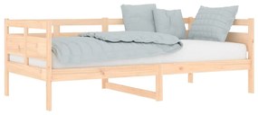 Sofá-cama madeira de pinho maciça 90x190 cm