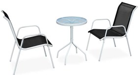 vidaXL Conjunto bistrô aço + textilene 50x71 cm preto