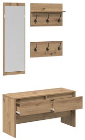 Conjunto de Móveis para Corredor de 4 Peças em Carvalho Artisan