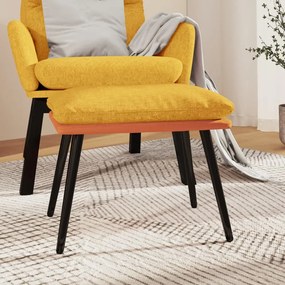 vidaXL Apoio pés 45x29,5x35 cm tecido/couro artificial amarelo/laranja