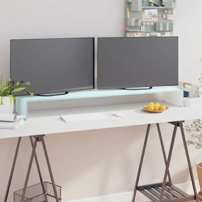 Suporte de TV/monitores em vidro branco 120x30x13 cm
