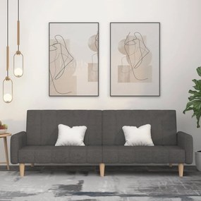 vidaXL Sofá-cama de 2 lugares tecido cinzento-escuro