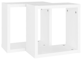 Prateleiras de parede em forma de cubo 2 pcs 30x15x30cm branco