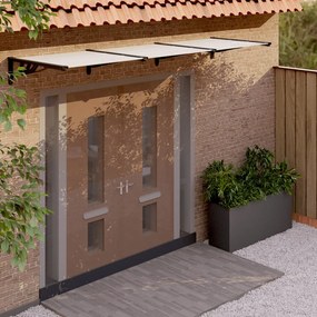 153687 vidaXL Toldo para porta 297,5x90 cm policarbonato preto/transparente