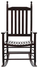 Cadeira de baloiço com assento curvo madeira de álamo castanho