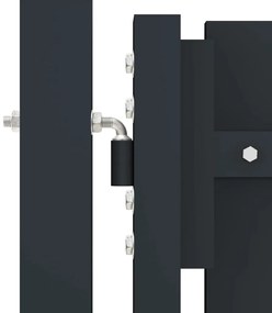 Portão de cerca com porta dupla 306x125 cm aço antracite