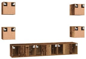 Conjunto de móvel de TV 7 pcs Madeira antiga 60 x 30 x 30 cm