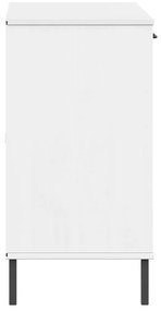 Aparador c/ pernas metal 113x40x77cm madeira maciça OSLO branco