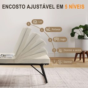Cama Dobrável 70x180 cm com Colchão de Espuma Cama Dobrável com Encost