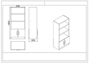 Conjunto de Mobiliário de Escritório VO17 – Branco – Espessura 18 mm