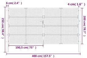 Portão de jardim 400x250 cm aço antracite