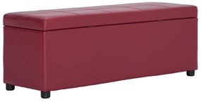 Banco c/ comp. arrumação 116 cm couro artificial vermelho tinto