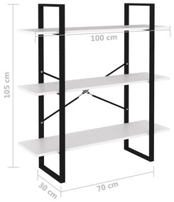 Estante 100x30x105 cm contraplacado branco