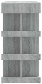 Mesa de bar c/ prateleiras 100x50x101,5cm carvalho sonoma cinza