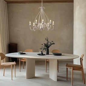 Lustre Clássico Creme 8-Luzes - Giuseppe