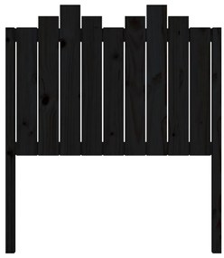 Cabeceira de cama 96x4x110 cm pinho maciço preto