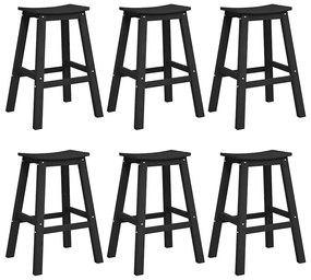 Cadeiras de Bar vidaXL 9 pcs Preto HDPE