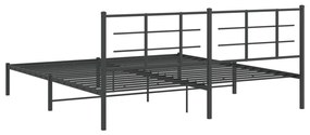 Estrutura de cama com cabeceira 193x203 cm metal preto