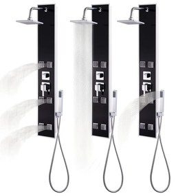 Coluna de duche em vidro 18x42,1x120 cm preto
