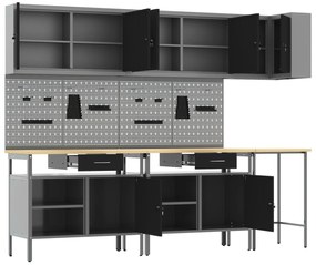 Conjunto de Mesas de Armazenamento de Ferramentas vidaXL com 10 Peças