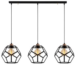 Chandelier Degirmen – Preto e Bronze – 96 x 26 cm