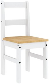 4 pcs conjunto de jantar Panama madeira pinho maciça branco