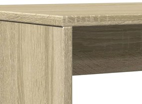 3 pcs conj. mesa jantar e banco deriv. madeira carvalho sonoma