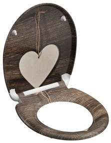 SCHÜTTE Assento sanita c/ fecho suave WOOD HEART duroplast estampado