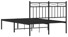 Estrutura de cama com cabeceira 120x200 cm metal preto